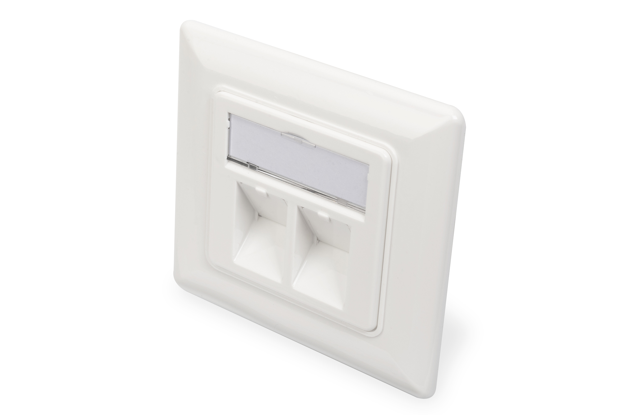 Digitus - Wallplate for Keystone Modules, German type, middle plate 50x50 mm, frame 80x80 mm - DN-93801-1