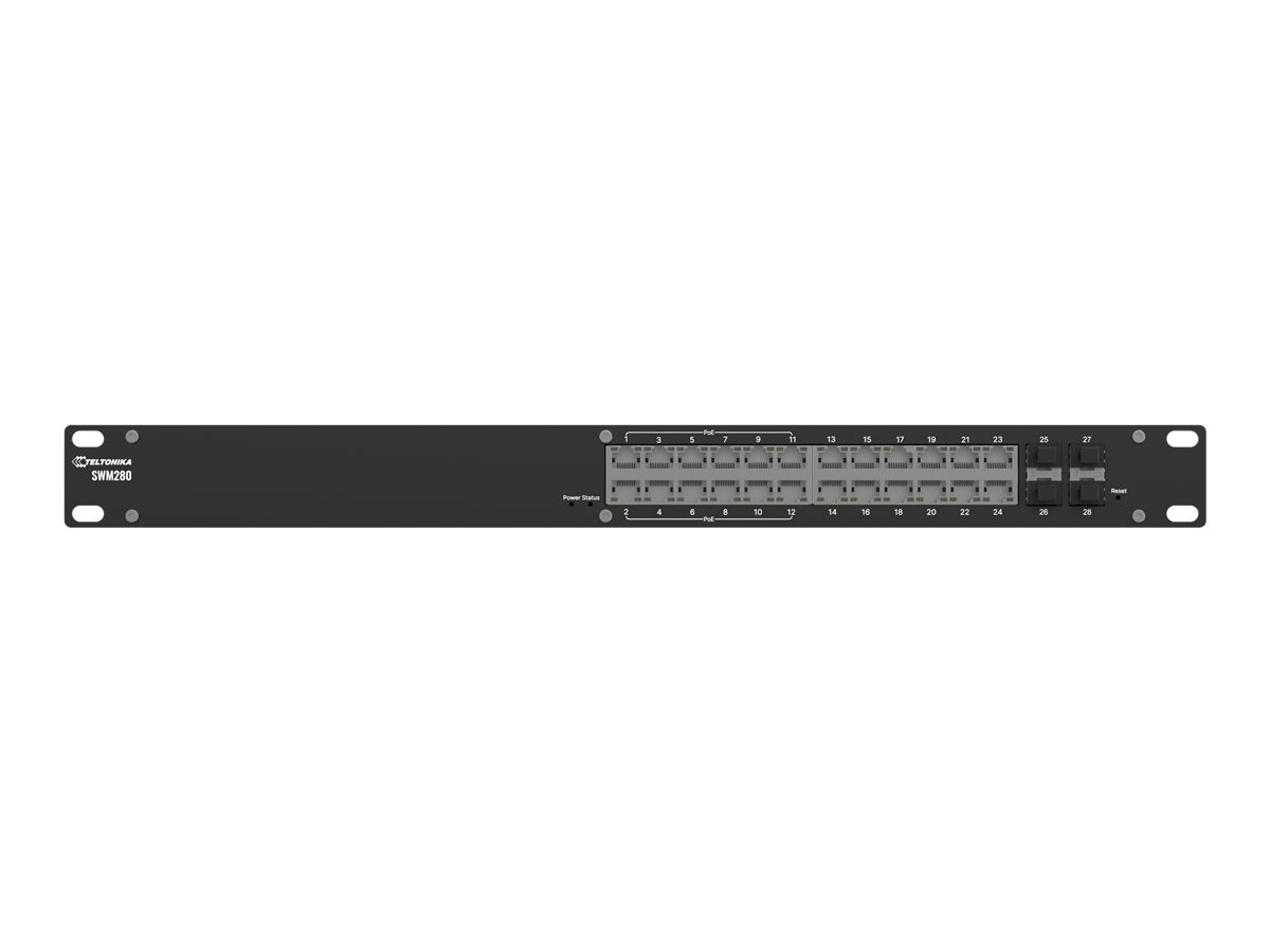 Teltonika Managed PoE+ switch 12x PoE+& 12 x Gigabit Ethernet ports PROFINET and MRP support - Teltonika