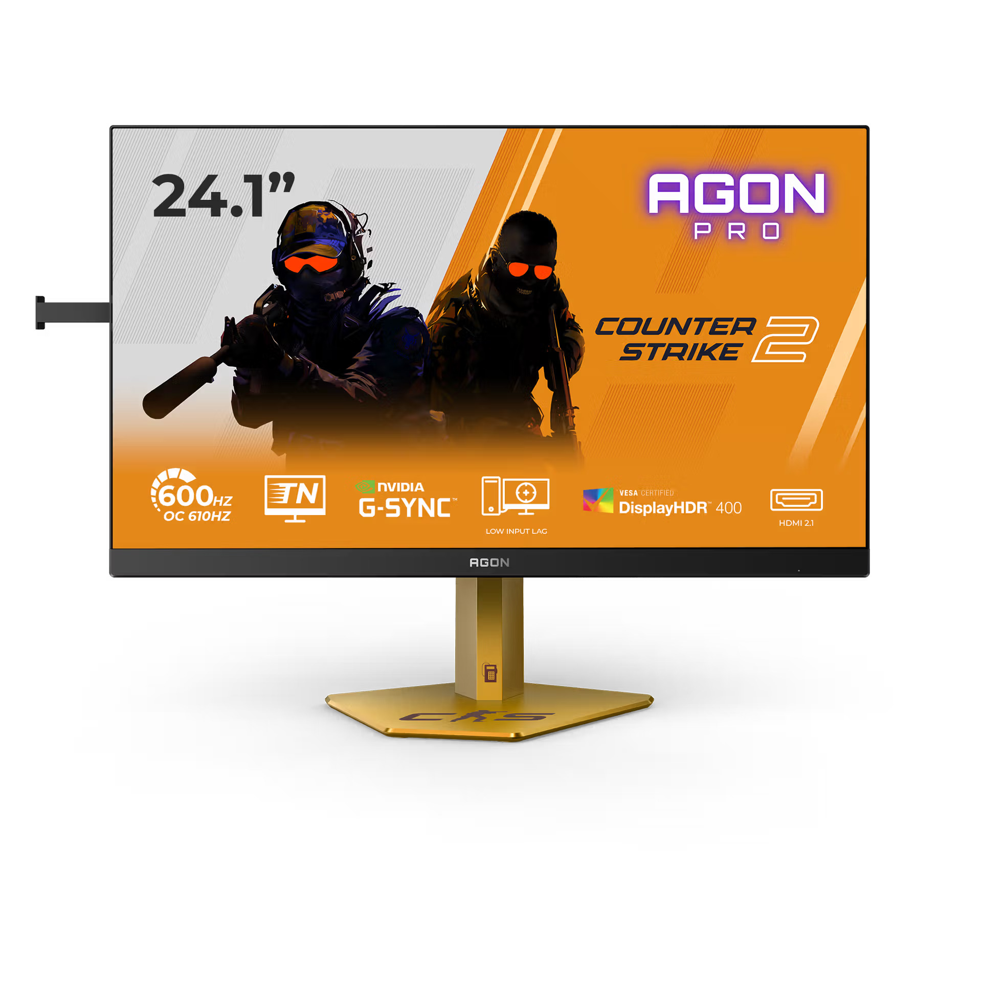 AOC CS24A - 24 " - TN - FHD - 16:9 - 610 Hz - 0.5 ms - 1920 x 1080 pixels - 500 cd/m² - HDMI ports quantity 2 - Black/Orange