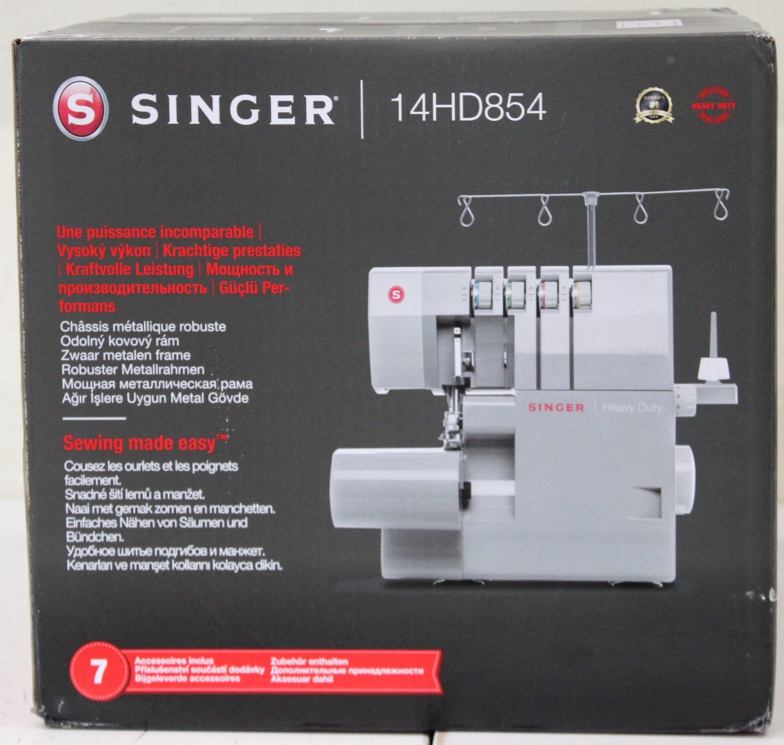 SALE OUT. Singer Sewing Machine - 14HD-854 Heavy Duty Serger - Number of stitches 8 - Grey - DAMAGED PACKAGING