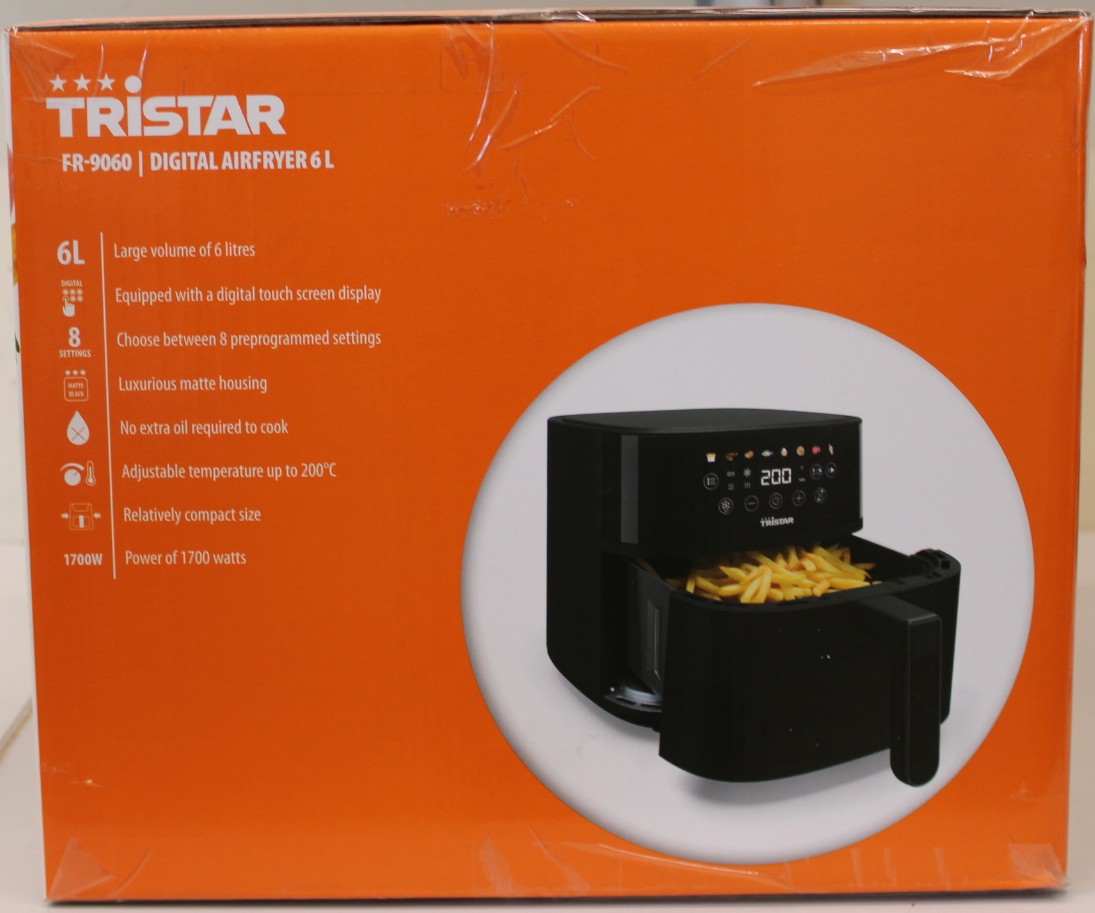 SALE OUT. Tristar FR-9060 Digital Airfryer, 6 L, Digital LED touchscreen, 1700 W, Black - Tristar Digital Airfryer - FR-9060 - Power 1700 W - Capacity 6 L - Black - Hot air technology - DAMAGED PACKAGING