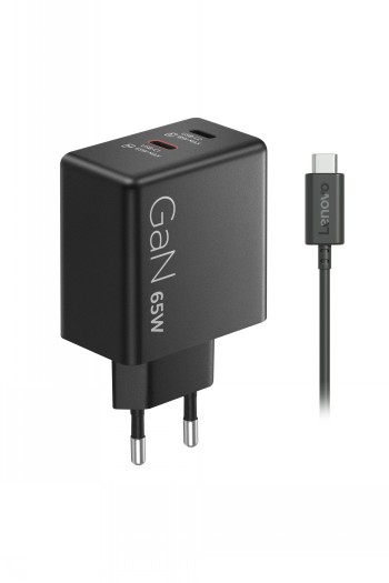 Lenovo Dual USB-C 65W GaN Charger - USB-C - 65 W - Charger