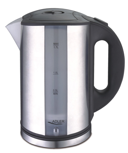 Adler - Kettle - AD 1216 - Standard - 2000 W - 1.7 L - Stainless steel - 360° rotational base