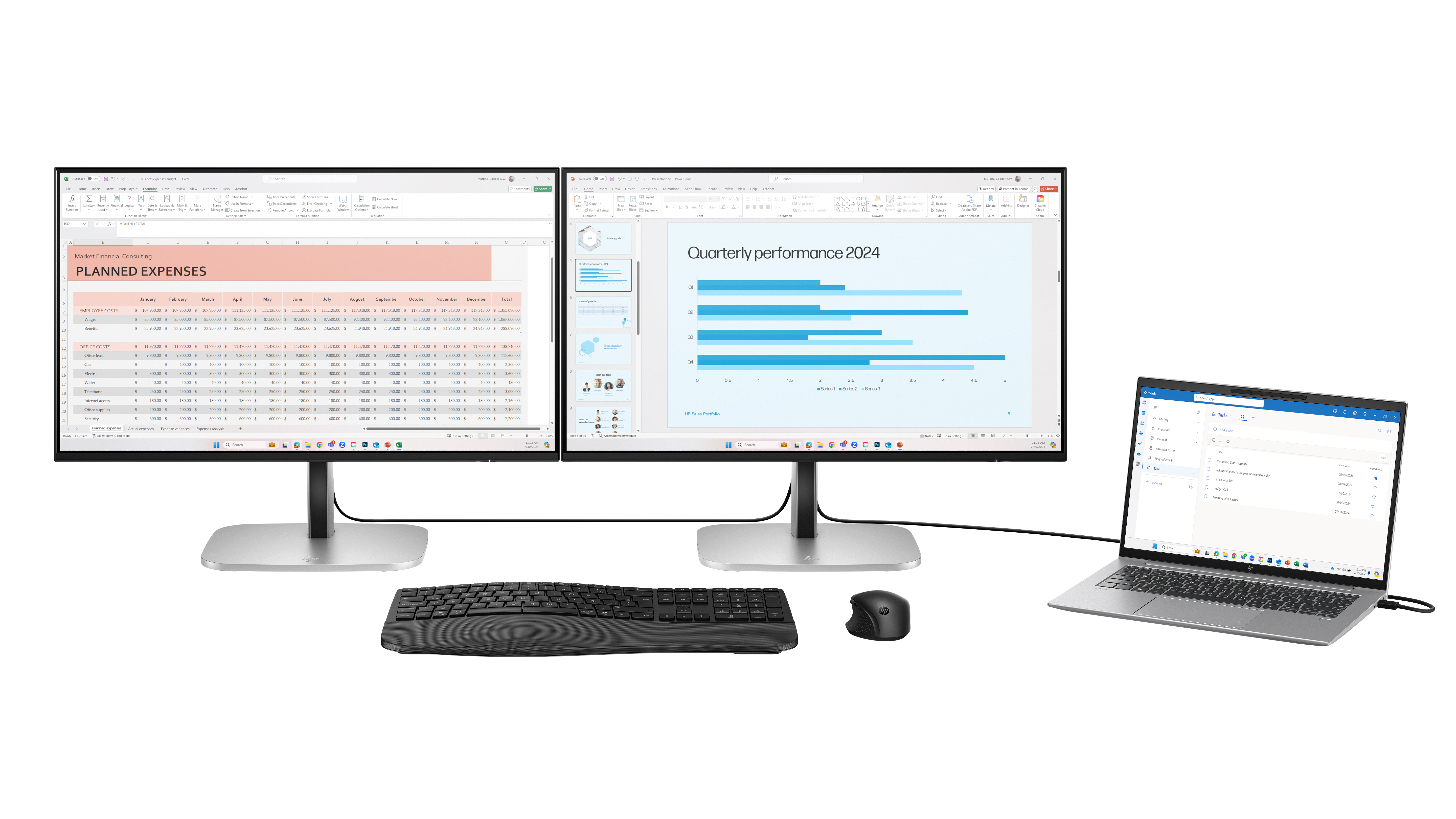 HP 524pu Series 5 Pro FHD Charging Monitor - 23.8" 1920x1080 FHD 350-nit 100Hz AG, IPS, USB-C(100W/15W)/HDMI/DisplayPort Daisy-Chain, 3x USB-A, RJ-45 LAN, height adjustable/tilt/swivel/pivot, 3 years (replaces E24u G5)
