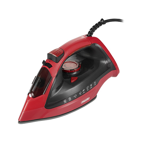 Mesko - Iron - MS 5031 - Steam Iron - 2400 W - Continuous steam 40 g/min - Steam boost performance 70 g/min - Red/Black