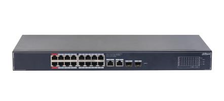 Switch|DAHUA|DH-SG4020LP|Switch layer L2|16xRJ-45 ports|RJ-45 Ports Type Gigabit Ethernet (10/100/1000)|2xGigabit Ethernet (copper) ports quantity|2xSFP module slots quantity|16xPower over Ethernet (PoE) ports quantity|Total Power over Ethernet (PoE) budg