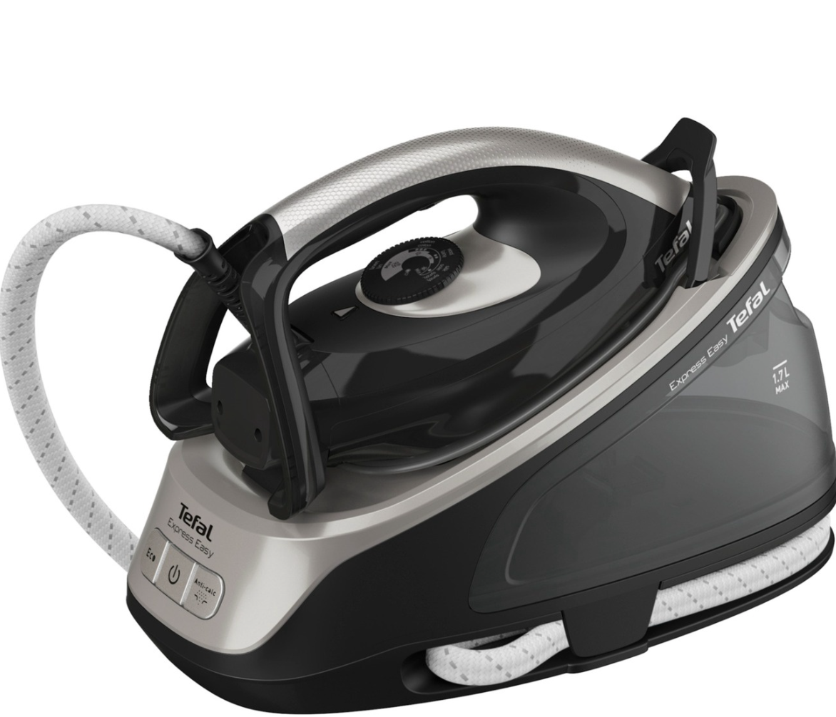 TEFAL Steam Station - SV6140 Express Easy - 2200 W - 1.7 L - 6 bar - Auto power off - Vertical steam function - Calc-clean function - Black/Steel Grey