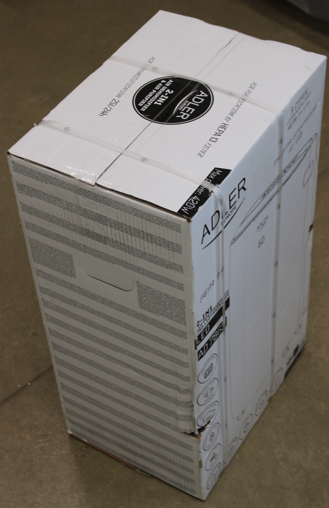 SALE OUT. Adler AD 7863 2-in1 Air Dehumidifier & Air purifier LED (compressor), White - Adler - 2-in1 Air Dehumidifier and Air purifier - AD 7863 - Power 420 W - Suitable for rooms up to 140 m³ - Water tank capacity 6.5 L - White - DAMAGED PACKAGING