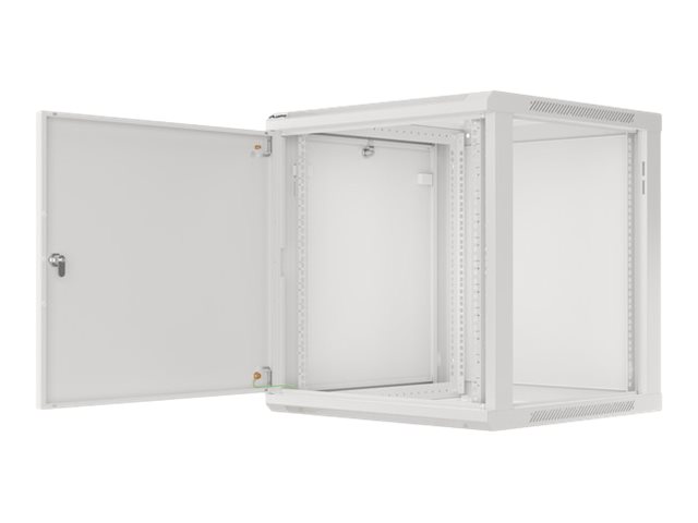 Lanberg - Rack cabinet 19" wall-mount 12U/600x600 for self-assembly with metal door (flat pack) - WF01-6612-00S - Grey
