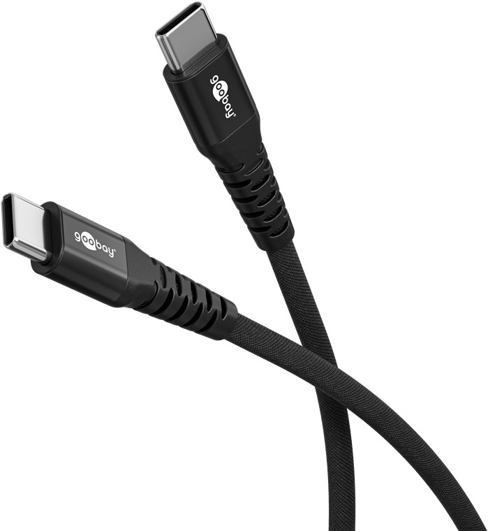Goobay - USB-C Supersoft Textile Cable with Metal Plugs, 1 m