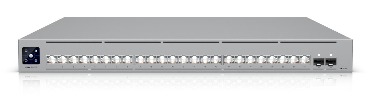 Switch|UBIQUITI|Switch type Managed|Switch layer L2/L3|Rack mounting Yes|Stackable Yes|Form factor 1U|24xRJ-45 ports|RJ-45 Ports Type 10G Ethernet (100/1000/10000)|8x2.5G Ethernet (copper) ports quantity|16x10G Ethernet (copper) ports quantity|2xSFP28 por