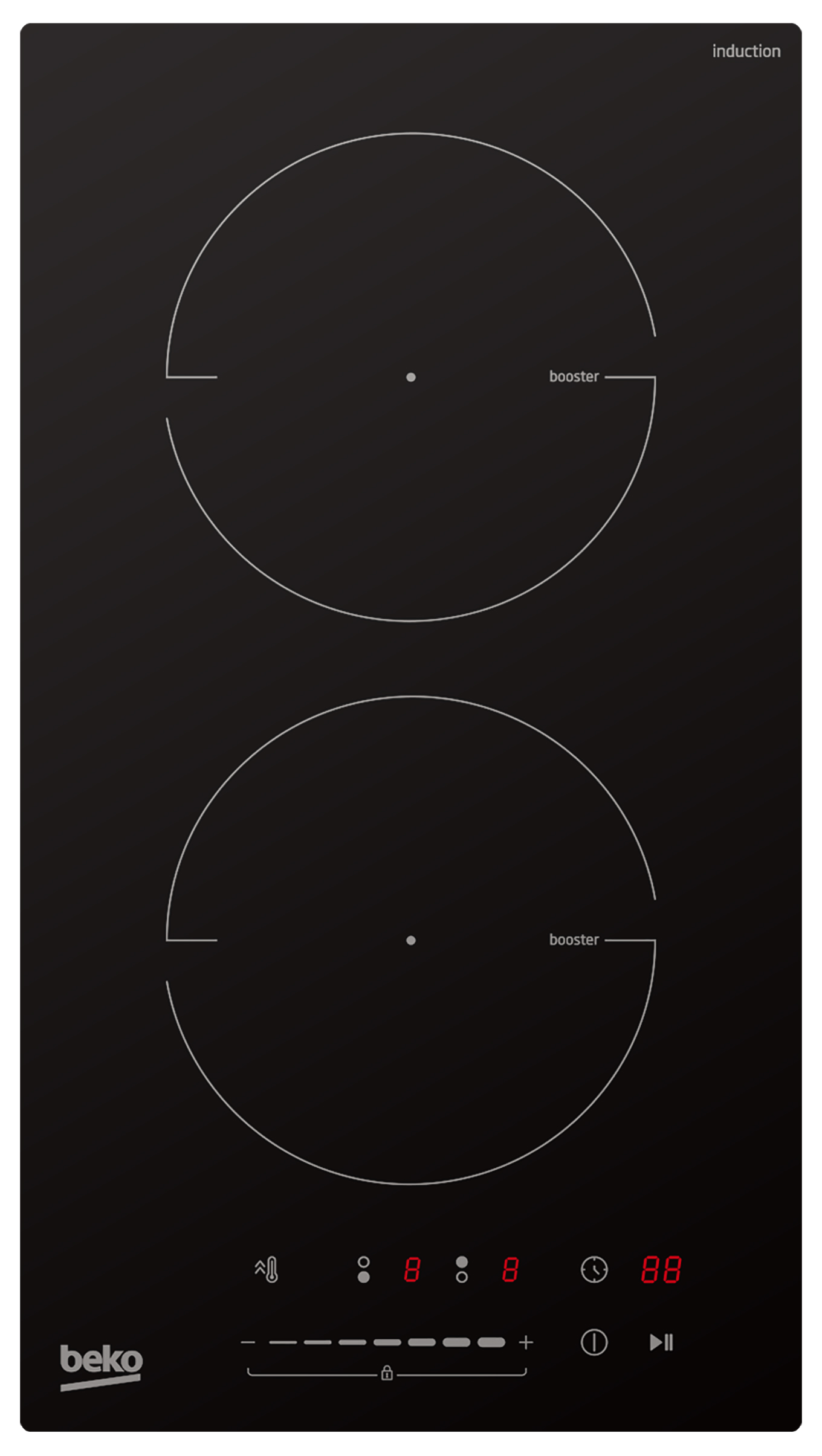 BEKO Hob - HDI32400TO - Induction - Number of burners/cooking zones 2 - Touch control - Timer - Black