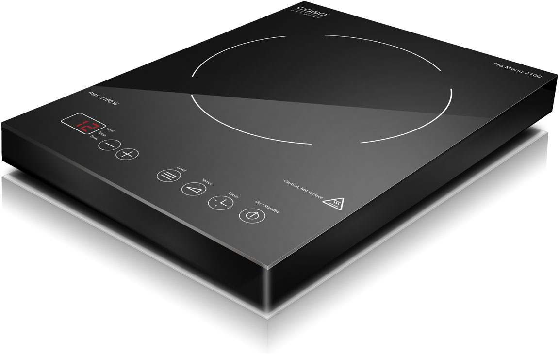 Caso - Free standing table hob - Pro Menu 2100 02224 - Number of burners/cooking zones 1 - Sensor - Black - Induction