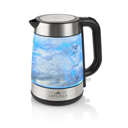 ETA - Kettle - ETA615390000 - Standard - 2200 W - 1.7 L - Glass - 360° rotational base - Black/Stainless Steel