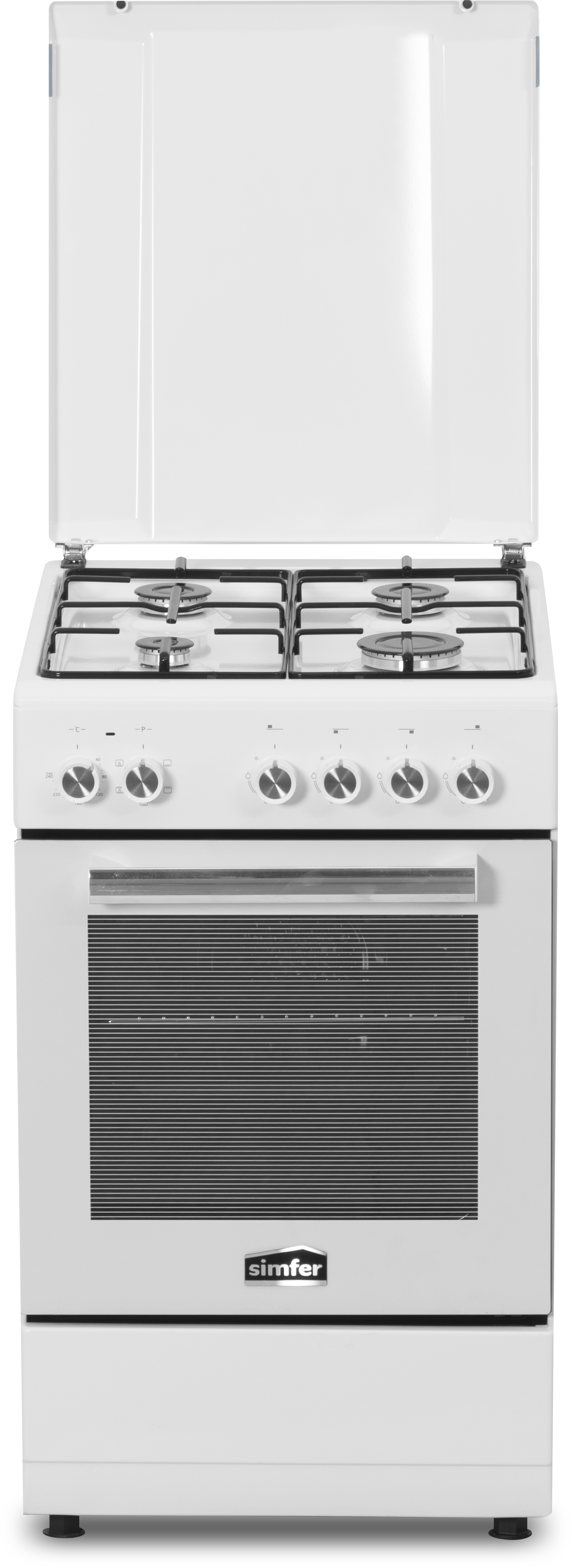 Simfer - Cooker - 5405SERBB - Hob type Gas - Oven type Electric - White - Width 50 cm - Electronic ignition - Depth 60 cm - 43 L