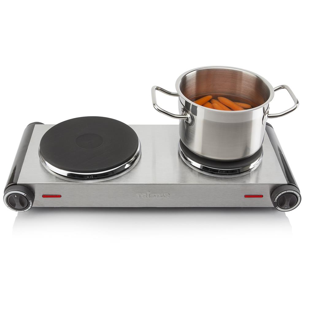 Tristar - Free standing table hob - KP-6248 - Number of burners/cooking zones 2 - Stainless Steel/Black - Electric