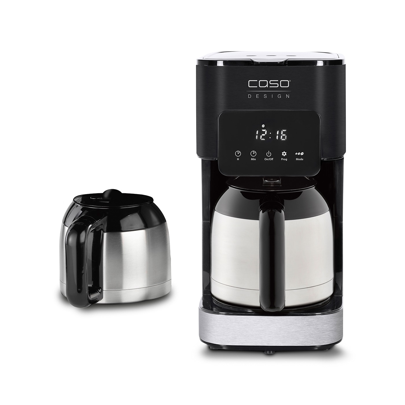 Caso - Coffee Maker with Two Insulated Jugs - Taste & Style Duo Thermo - Drip - 800 W - Black/Stainless Steel