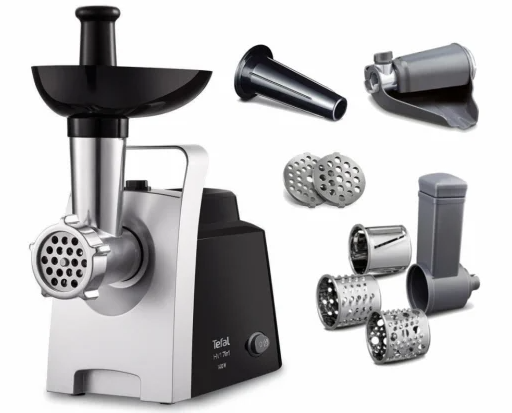 TEFAL - Meat Grinder - NE109838 - Stainless Steel/Black - 1400 W - Number of speeds 1 - Throughput (kg/min) 1.7
