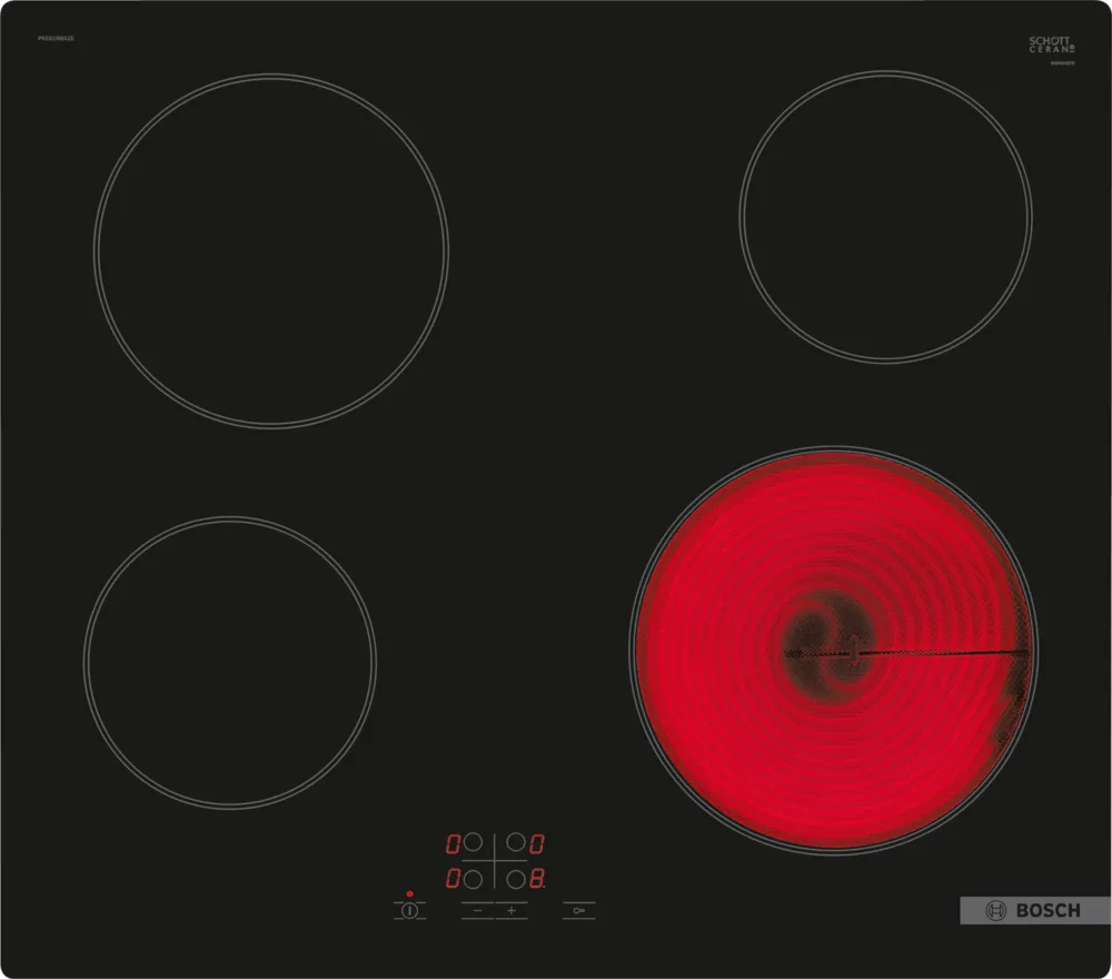 Bosch Hob - PKE61RBA2E - Electric - Number of burners/cooking zones 4 - Touch - Timer - Black