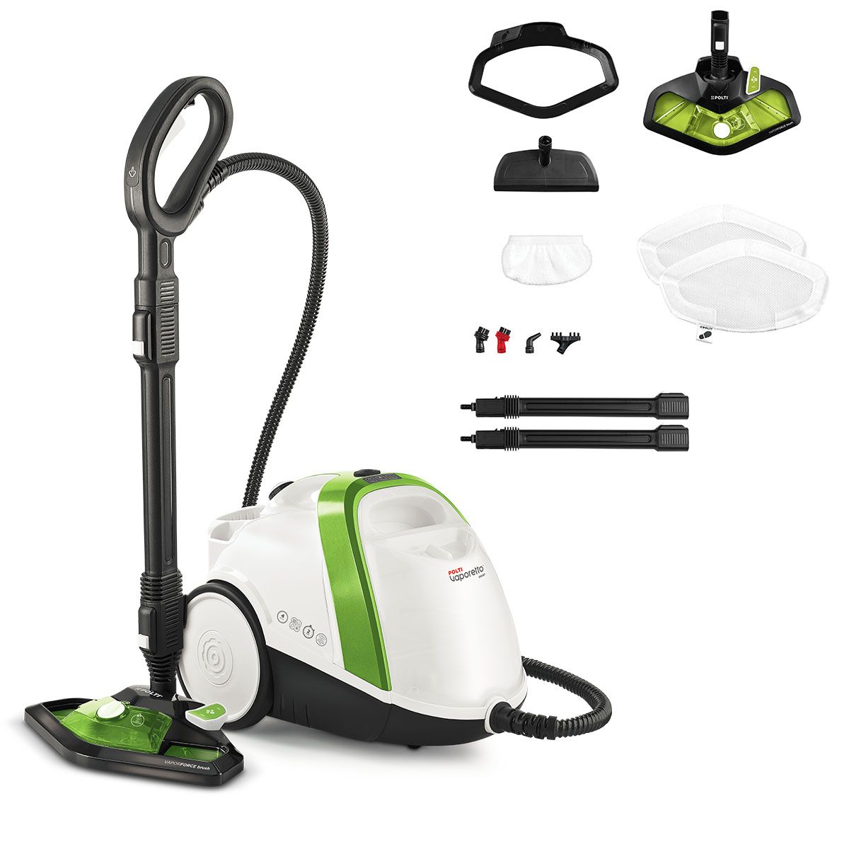 Polti - Steam cleaner - PTEU0317 Vaporetto Smart 110 Eco - Power 1500 W - Steam pressure 4 bar - Water tank capacity 2 L - White/Green