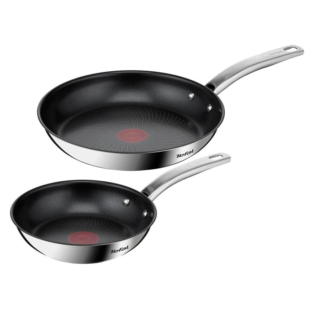 TEFAL - Pan Set - Intuition B817S255 - Frying - Diameter 20/26 cm - Suitable for induction hob - Fixed handle - Black/Silver