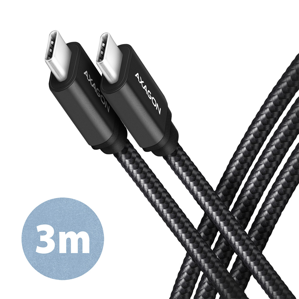 AXAGON - Data and charging USB 3.2 Gen1 cable, 3 m - BUCM3-CM30AB - USB Type C - USB Type C