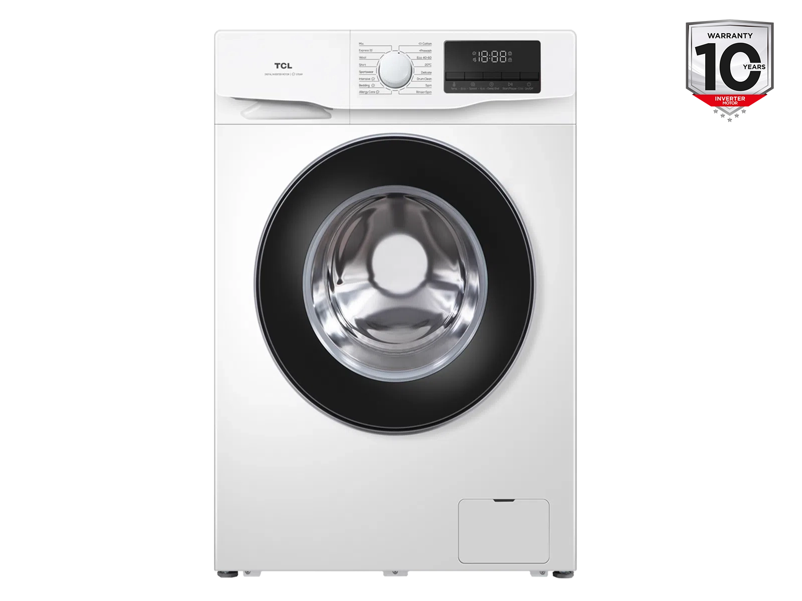 TCL Washing machine - FF0610WB0 - Energy efficiency class B - Front loading - Washing capacity 6 kg - 1000 RPM - Depth 45 cm - Width 60 cm - LED - Steam function - White