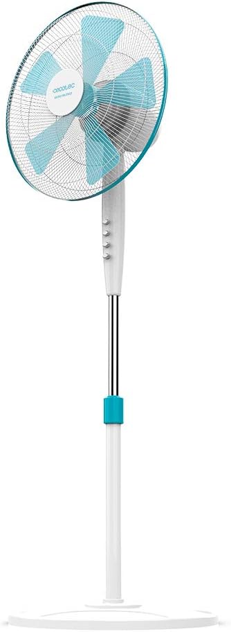 Cecotec EnergySilence 500 - Pedestal Fan - Stand Fan - 40 W - Diameter 40 cm - Number of speeds 3 - Oscillation - White/Blue