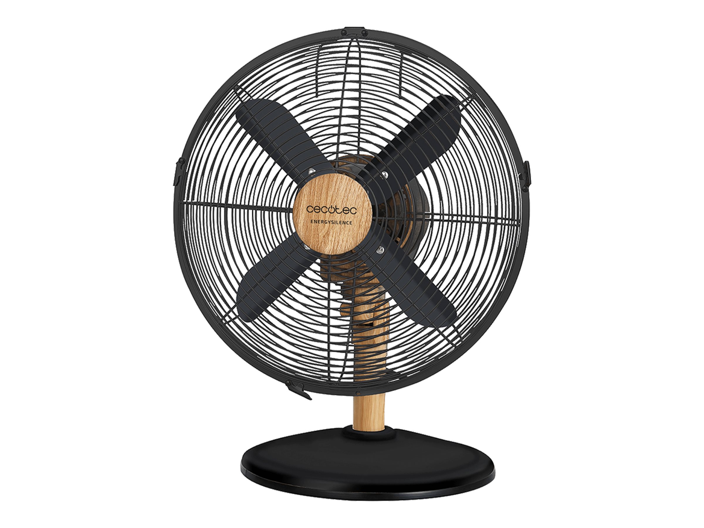 Cecotec EnergySilence 600 WoodDesk - Desktop Fan - Table Fan - 40 W - Diameter 30 cm - Number of speeds 3 - Oscillation - Beige/Black