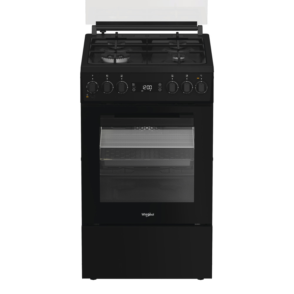 Whirlpool Cooker - W5G8LMSWTB - Hob type Gas - Oven type Electric - Black - Width 50 cm - Depth 60 cm - 60 L