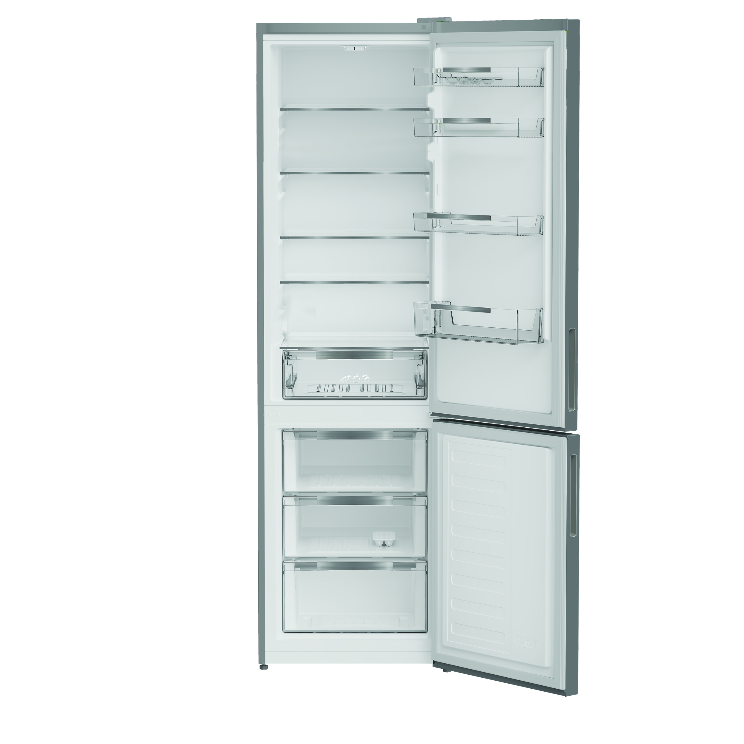 INDESIT Refrigerator - INKS 1401 S4E1 - Energy efficiency class E - Free standing - Combi - Height 202.5 cm - Fridge net capacity 266 L - Freezer net capacity 120 L - 38 dB - Silver