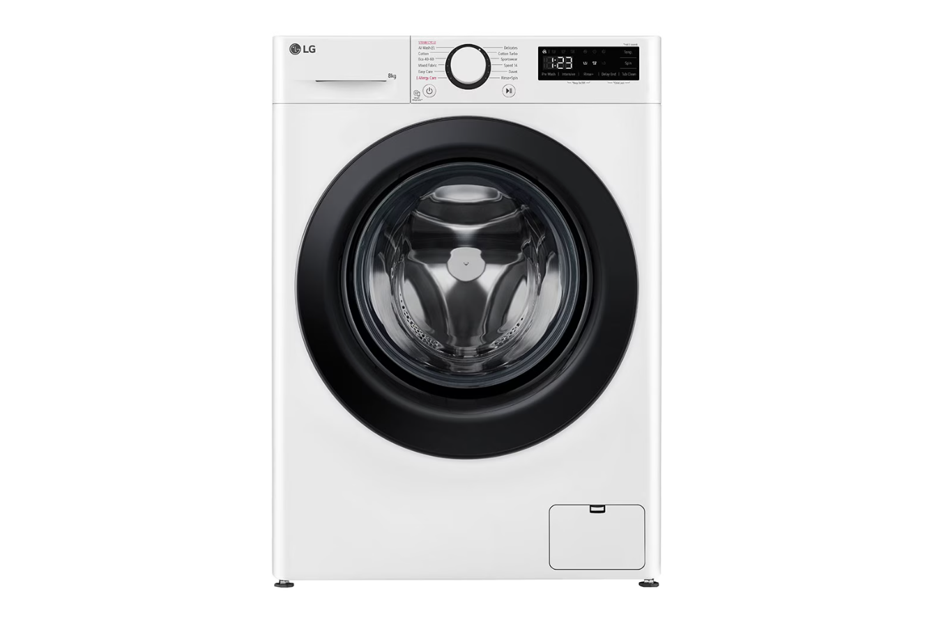LG Washing machine - F2WR509SBW - Energy efficiency class A - Front loading - Washing capacity 9 kg - 1200 RPM - Depth 48 cm - Width 60 cm - Display - LED - Steam function - White
