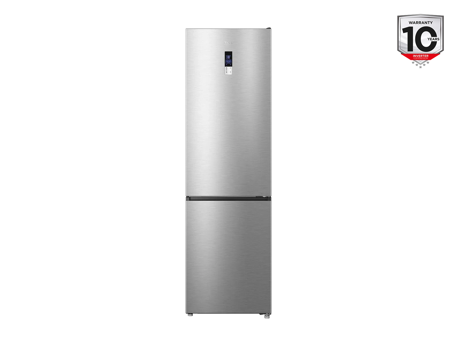TCL Refrigerator - RP409BLE0EE - Energy efficiency class E - Free standing - Combi - Height 185 cm - No Frost system - Fridge net capacity 267 L - Freezer net capacity 142 L - Display - 39 dB - Grey