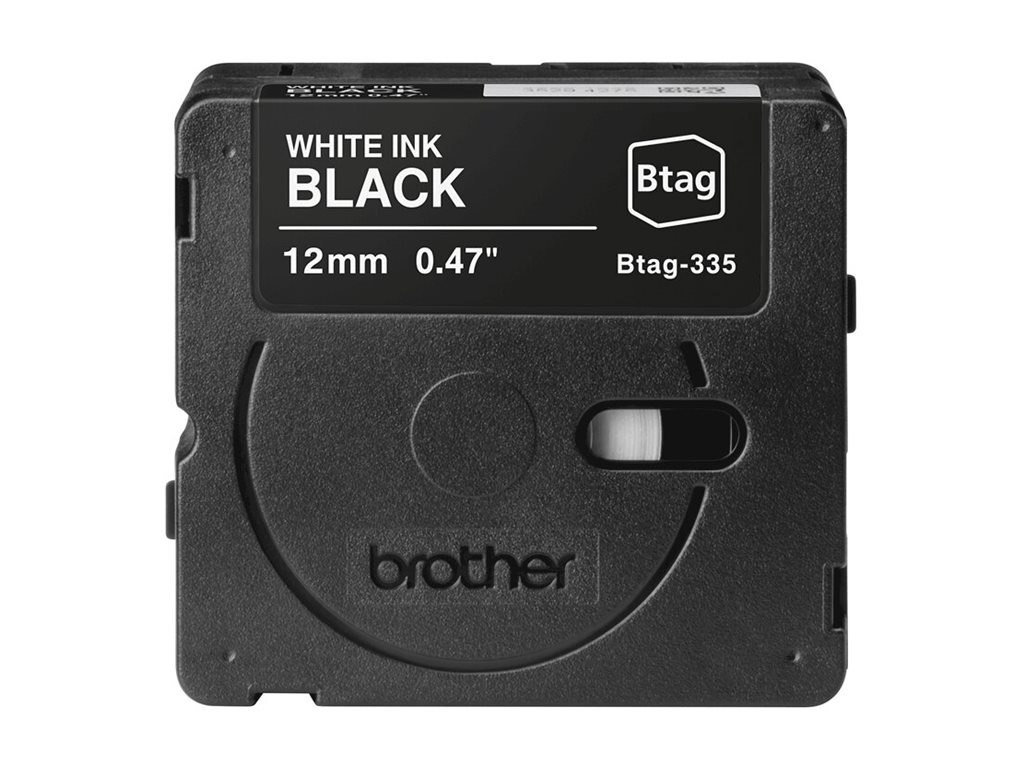 Brother BTAG-335 - White on Black - Btag