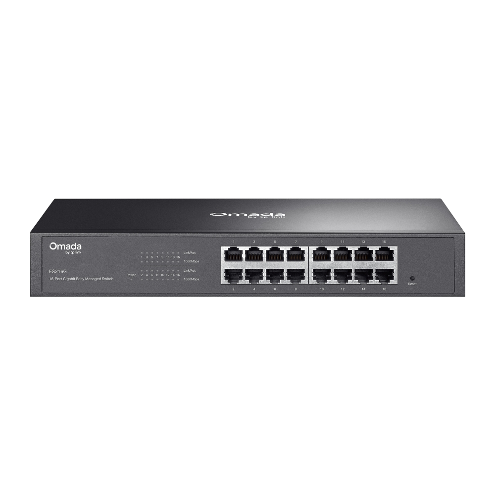 ES216G - TP-LINK Omada 16-Port Gigabit Easy Managed Switch - Desktop/Rackmountable - Managed - Power supply type 100-240 V, 50/60 Hz