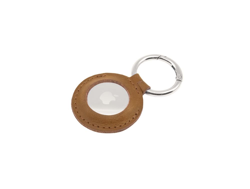 Fixed - Case for AirTag - Genuine cowhide - Brown
