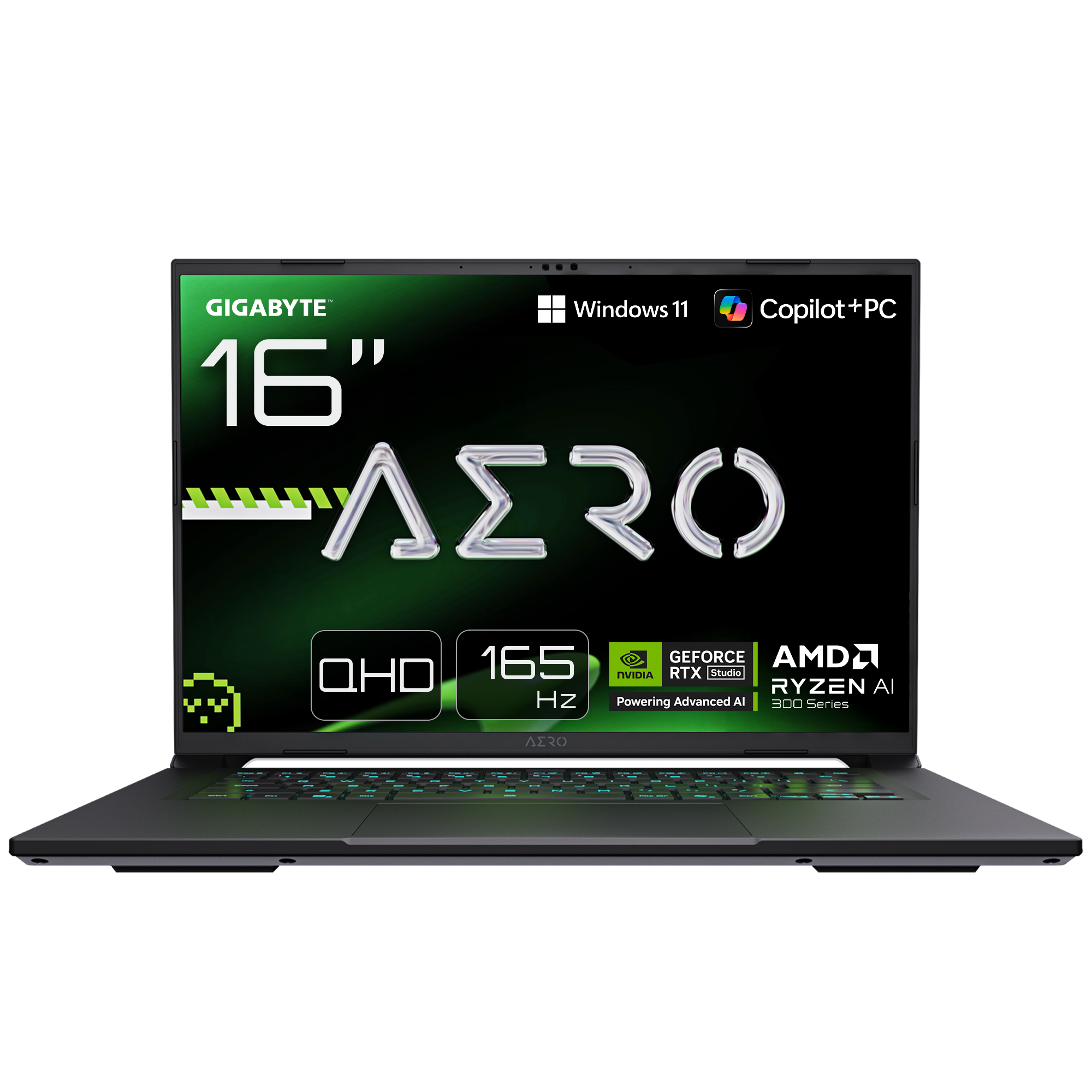 Gigabyte AERO X16 Gaming 1WH - Lunar White - 16 " - IPS - WQXGA - 2560 x 1600 pixels - 165 Hz - Anti-glare - AMD Ryzen Al 7 - 350 - 32 GB - SO-DIMM DDR5 - Solid-state drive capacity 1000 GB - NVIDIA GeForce RTX 5070 - GDDR7 - 8 GB - Windows 11 Home - 802.