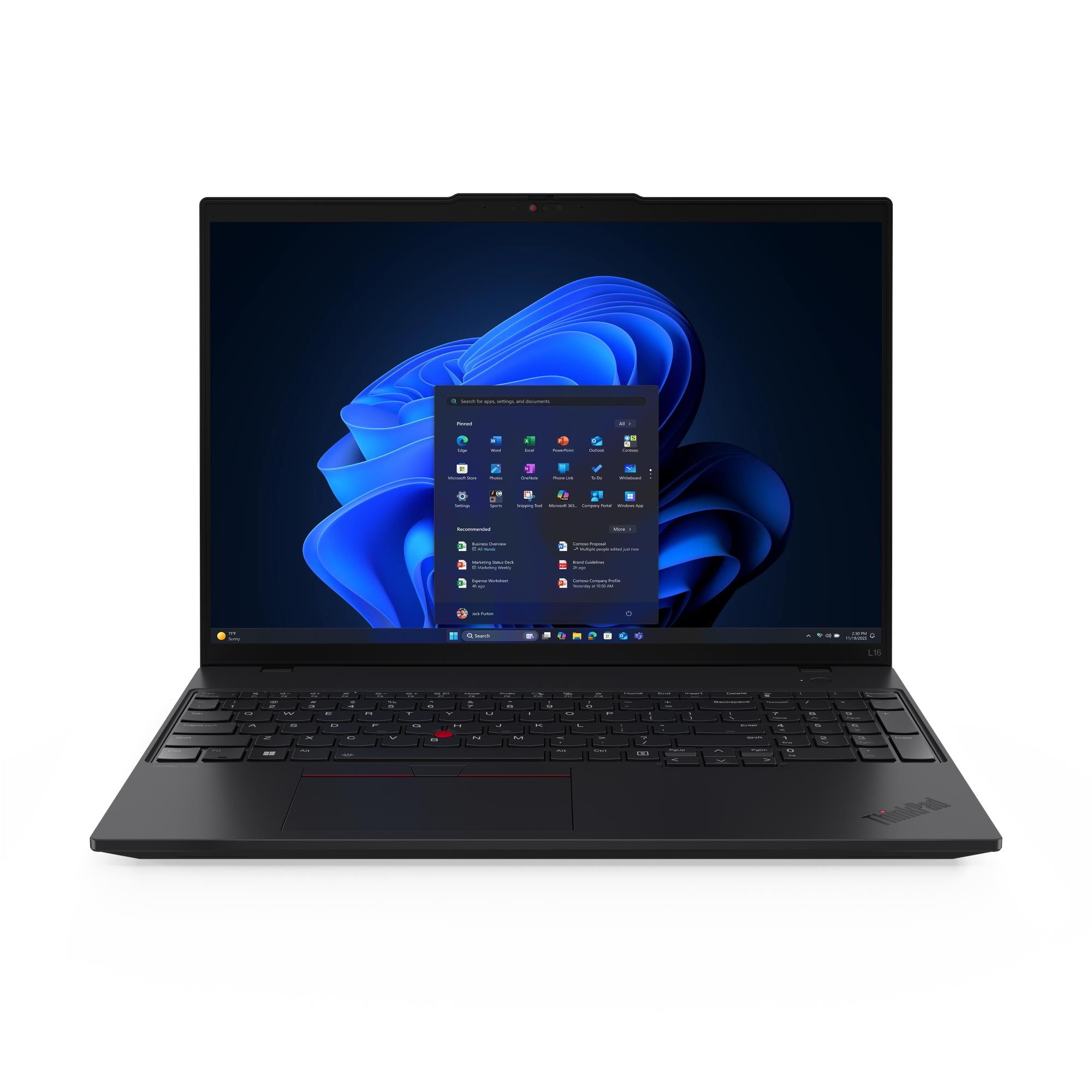 Lenovo ThinkPad L16 G2 Intel - Black - 16 " - IPS - WUXGA - 1920 x 1200 pixels - Anti-glare - Intel Core Ultra 7 - 255U - 16 GB - SODIMM DDR5 - Solid-state drive capacity 512 GB - Intel Graphics - Windows 11 Pro - 802.11ax - Bluetooth version 5.3 - LTE Up