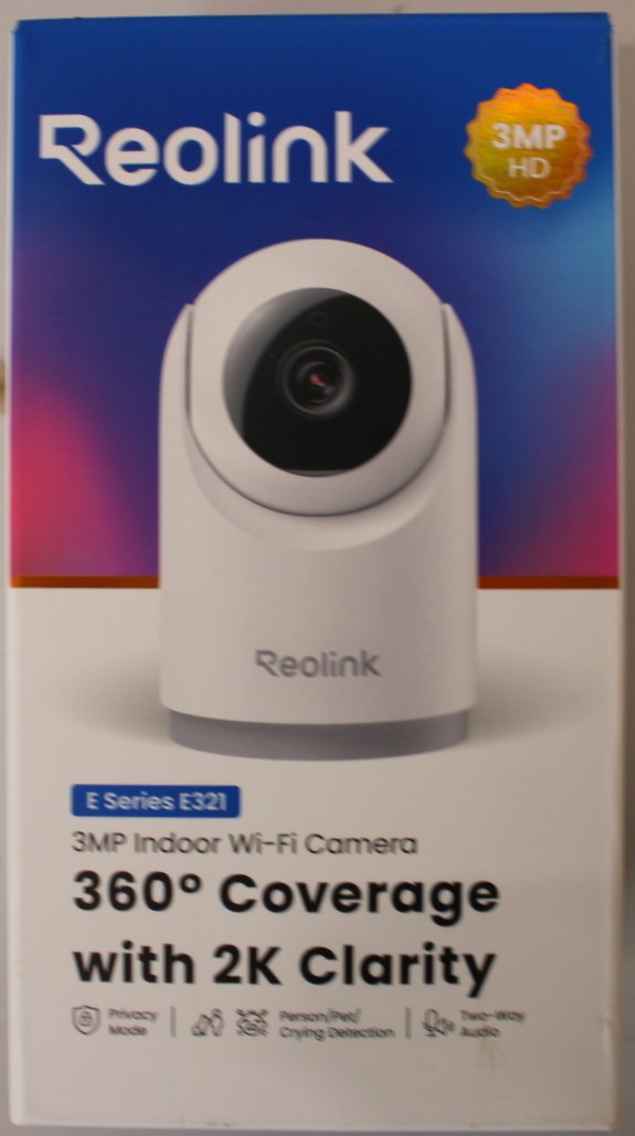 SALE OUT. Reolink E321 Smart Indoor Cam Wi-Fi PT, White - Reolink Camera - E Series E321 - 24 month(s) - Tabletop - 3 MP - 4mm/F2.0 - MicroSD up to 512GB - DAMAGED PACKAGING