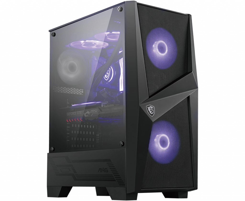 MSI MAG FORGE 100M PC Case, Mid-Tower, USB 3.2, Black - MSI - MAG FORGE 100M - Black - ATX