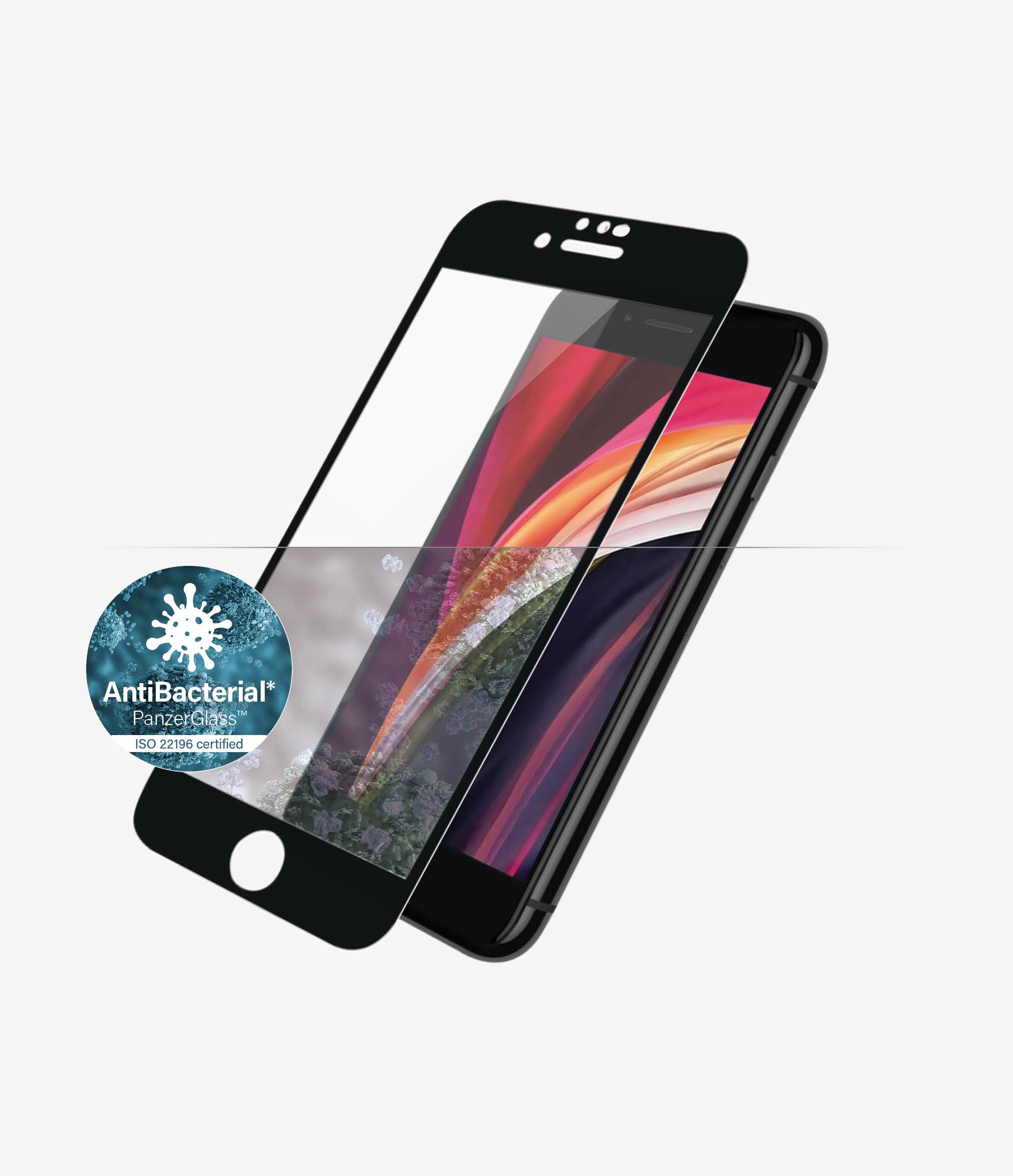 PanzerGlass - Apple - iPhone 6/6s/7/8/SE 2020 - Hybrid glass - Black - Rounded edges; 100% touch preservation; Crystal clear - Screen Protector