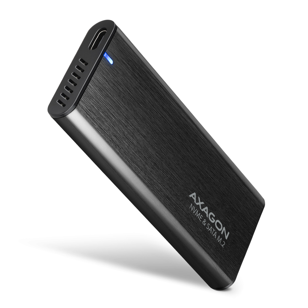 AXAGON External USB-C 3.2 Gen 2 metal box for M.2 NVMe & SATA SSD disks - EEM2-SB2