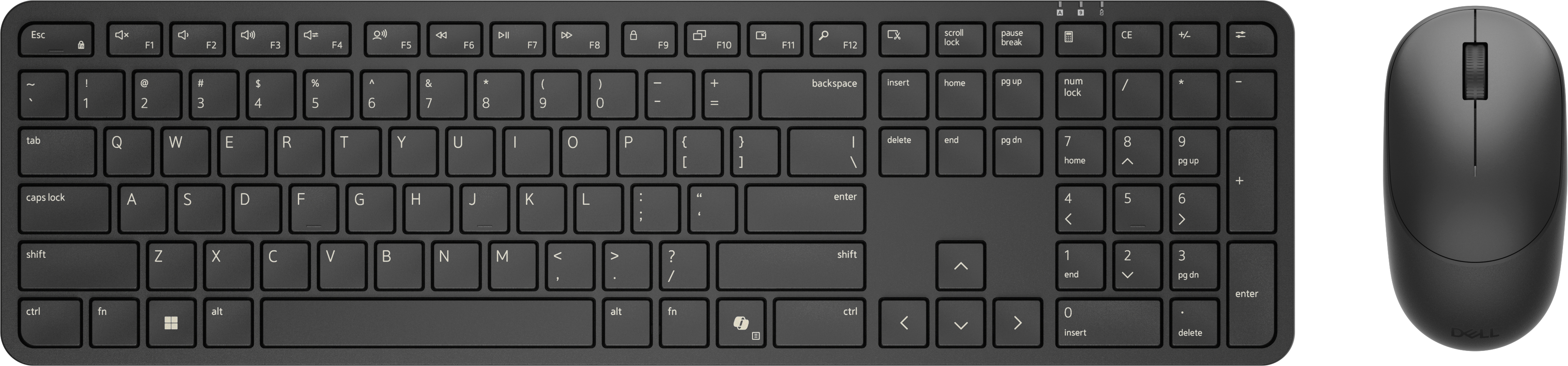 Dell Pro 5 Keyboard and Mouse - KM526 - Keyboard and Mouse Set - Wireless - US International - Black