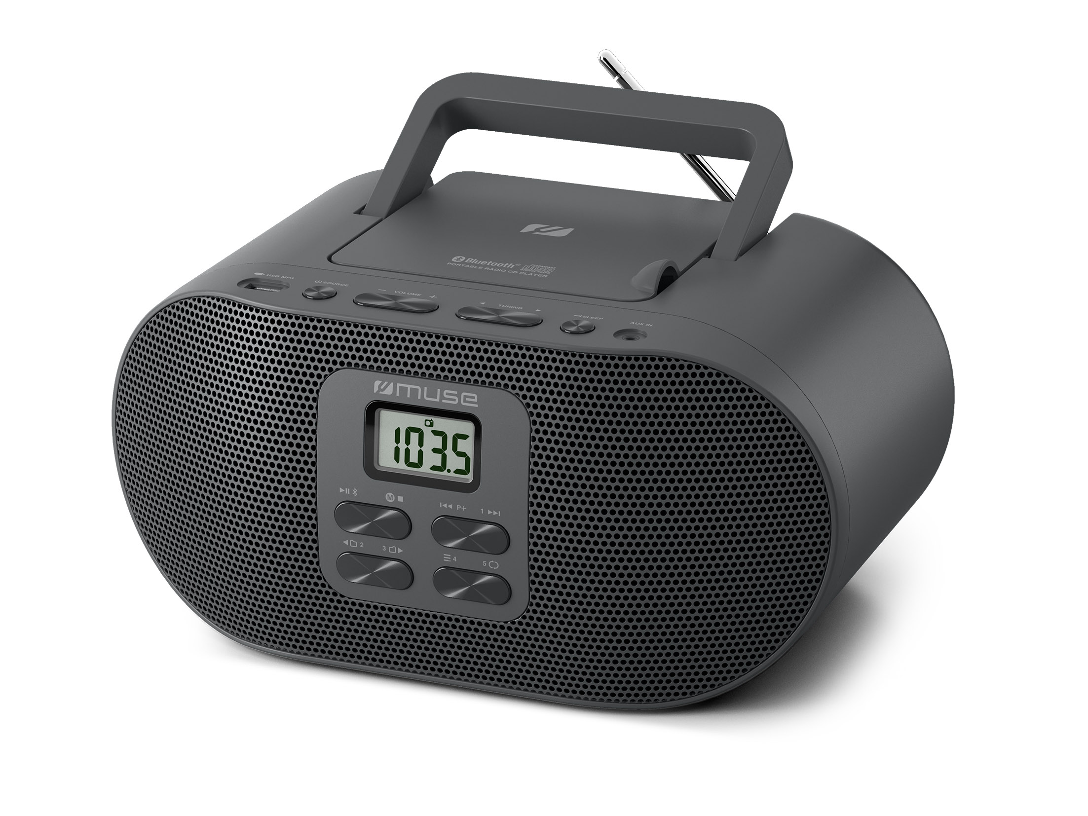 Muse M-33 BT - Portable Radio CD/MP3 Player with Bluetooth and USB Port - AUX in