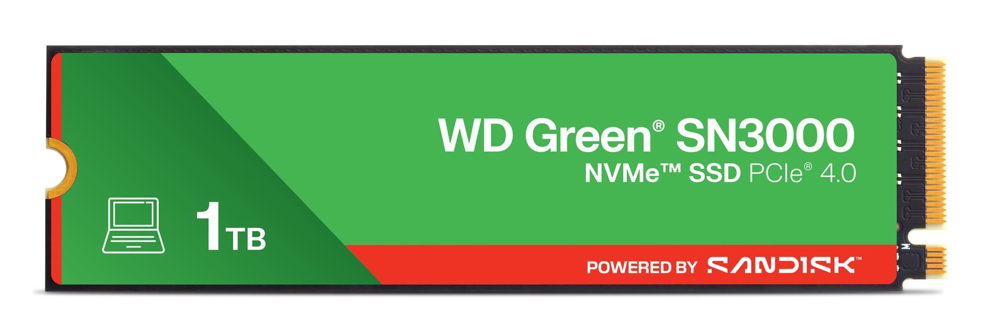 SSD|SANDISK|150xTBW rating|MTBF 1.75 h|NVMe Yes|PCI Express 4.0|M.2|1000 GB|POWERED BY SANDISK|Green|WDS100T4G0E
