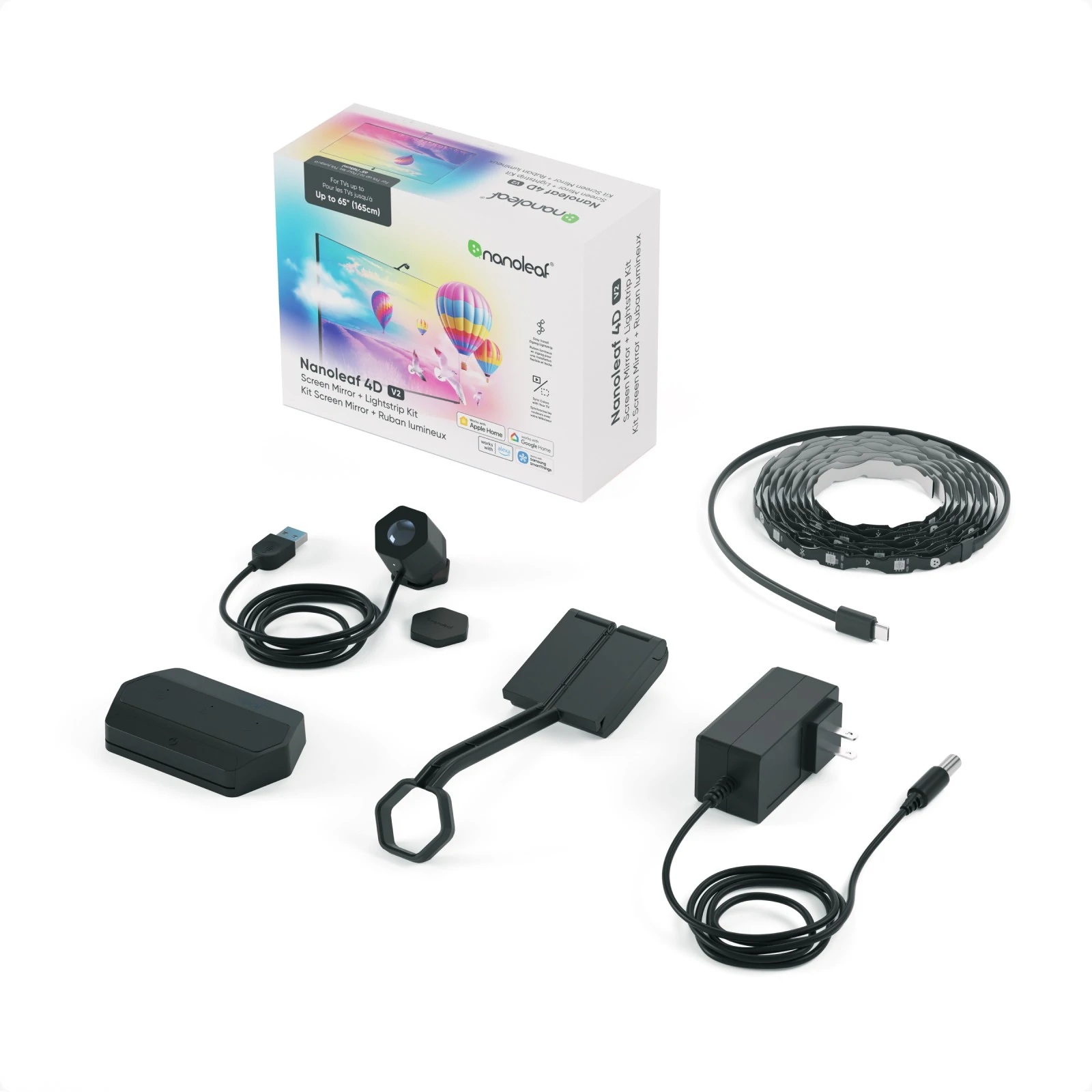 Nanoleaf 4D V2 TV Screen Mirror + Light Strips Kit (for TV & Monitor up to 65'') - 24 W - Multicolor RGB