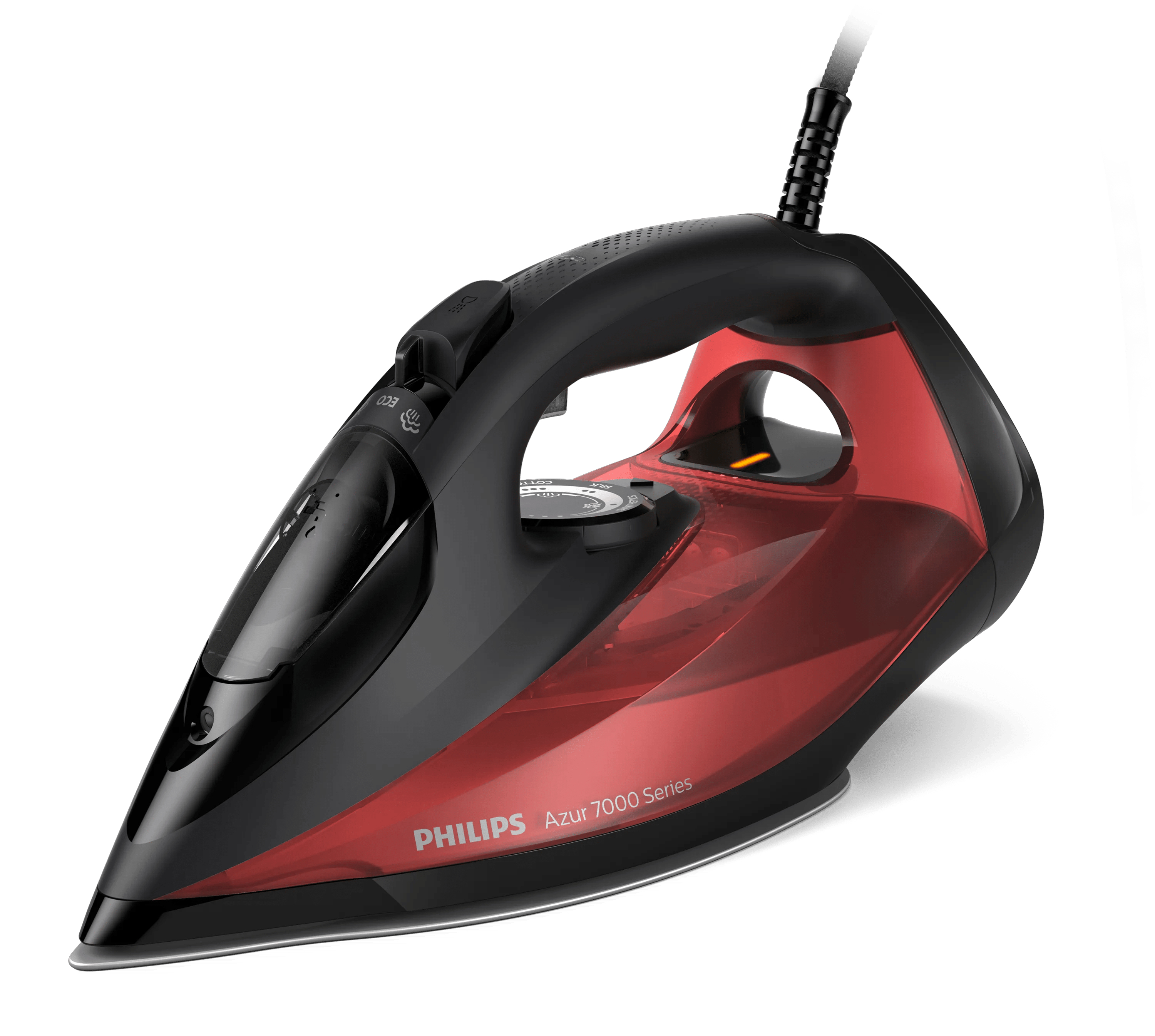 Philips - DST7022/40 - Steam Iron - 2800 W - Water tank capacity 0.3 ml - Continuous steam 50 g/min - Steam boost performance 250 g/min - Red/Black