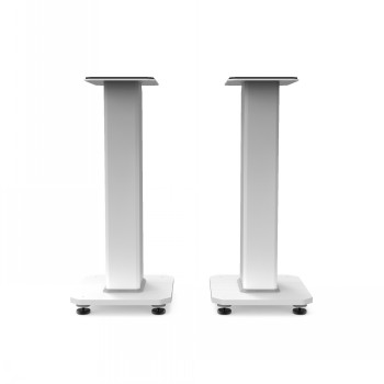 KANTO AUDIO 22" TALL FILLABLE SPEAKER STANDS WITH ISOLATION FEET - WHITE (PAIR)