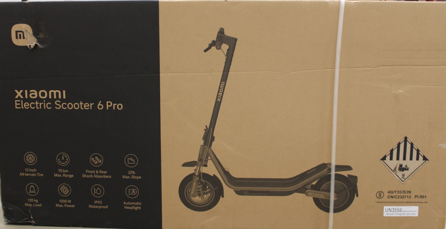 SALE OUT. Xiaomi Electric Scooter 6 Pro GL - Xiaomi 24 month(s) - DAMAGED PACKAGING