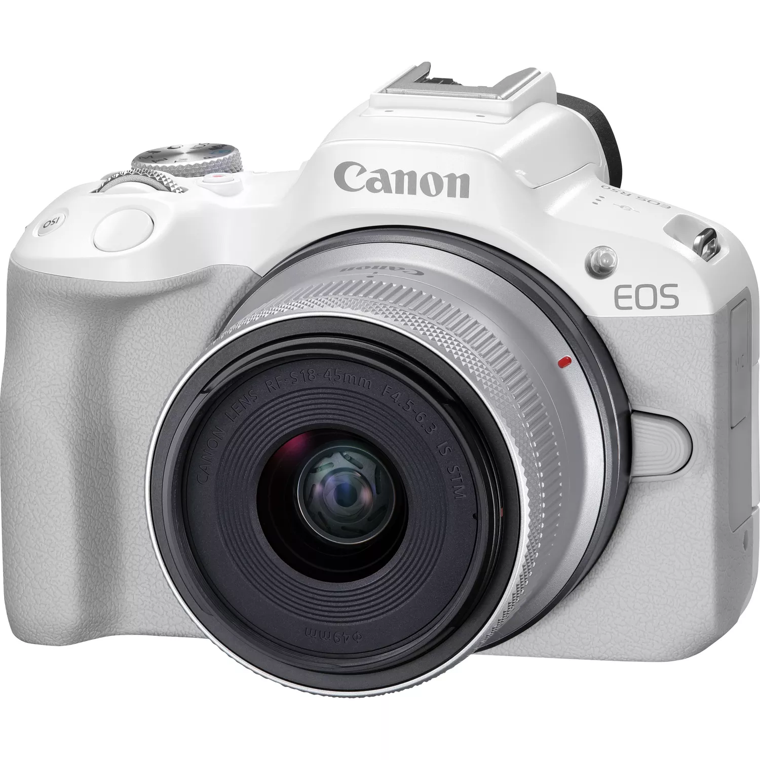 Canon - EOS R50 WH + RF-S 18-45mm F4.5-6.3 IS STM (SIP) - Megapixel 24.2 MP - Image stabilizer - ISO sensitivity (max) 32000 - Display diagonal 2.95 " - Wi-Fi - Video recording - Automatic, manual - CMOS - White